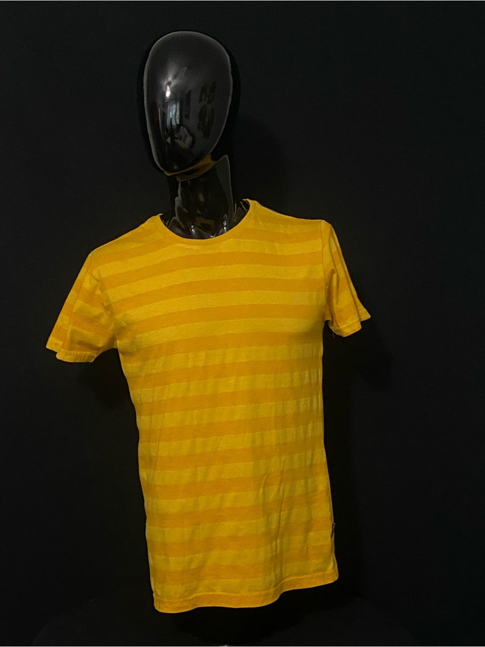 Men's Yellow Striped Short Sleeve Tee